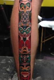 Calf color cartoon tribal animal statue tattoo pattern