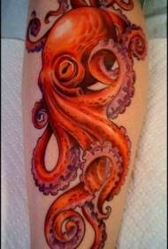 Moai realistysk reade octopus tattoo patroan op keal