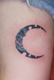 Leg evil moon tattoo pattern