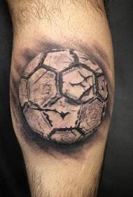 Calf realistic style black and white damaged ball tattoo pattern