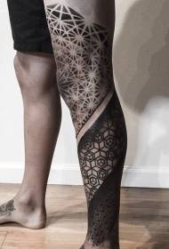 Fekete-fehér törzsi dísz tetoválás minta borjú személyiség