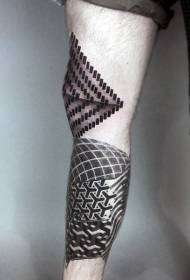 Wzór tatuażu czarny cholewka w stylu geometrycznym