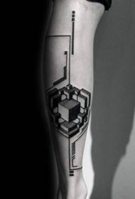 Calf black tattoo geometric tattoo usoro