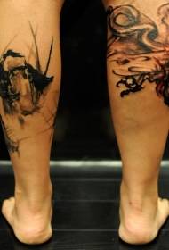 足の素晴らしい黒人格タトゥーパターン