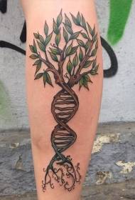 Patrón de tatuaje de árbol de forma de ADN de color hermoso de caña