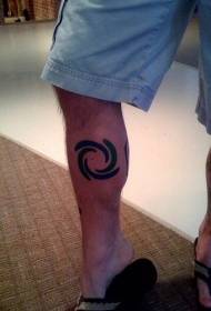 Leg black round graphic tattoo picture