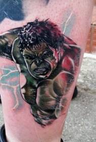 Calf colored evil hulk tattoo pattern