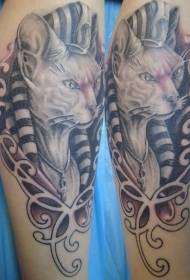 ຮູບແບບ tattoo cat ງາມຂອງປະເທດອີຍິບ