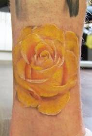 Leuke gele roos tattoo patroon