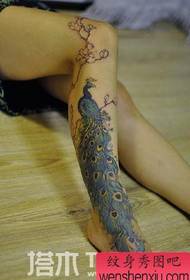 纹身秀图吧推荐一幅女人小腿纹身图案