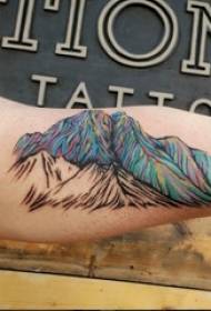 Pair of big arm tattoos boy's big arm on colored mountain tattoo pictures