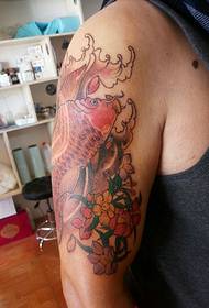 Big red squid tattoo picture