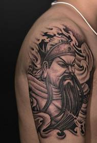 Handsome and handsome Guan Gong tattoo