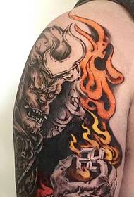 Big arm classic full of demon king tattoo pattern