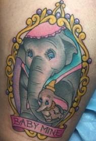 Tatuaje de elefante chica muslo como imagen de tatuaje