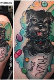 Kis állati tetoválás fiú nagy karja angol és kiskutya tetoválás kép
