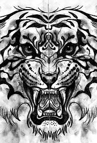 Tiger avatar tattoo pattern manuscript