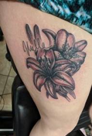 Thigh tattoo figure female girl thigh on black lily tattoo picture