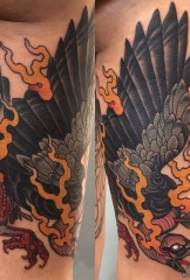 Inside the arm, European and American school vulture tattoo pattern