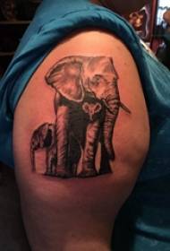 Veľká ruka tetovanie ilustračné dievča veľká ruka na tetovanie čierneho slona obrázok