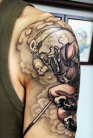 Very masculine big arm black and white tattoo tattoo
