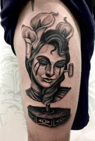 Djevojka lik tetovaža uzorak djevojka ženska figura tetovaža na bedru