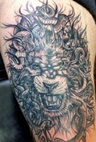 Lion head tattoo picture girl tetovanie leva hlavy