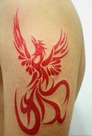 Naka-istilong at simpleng phoenix totem tattoo