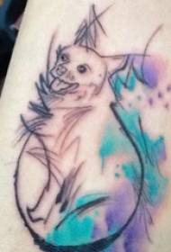 fotografia e tatuazheve të qenit vajzë kofshë kofshë foto kone