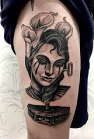Character tattoo picture girl tattoo picture on the thigh