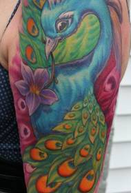 Patrón de tatuaje de brazo grande: patrón de tatuaje de pavo real de brazo grande