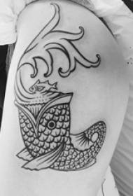 Scuid tatú tattoo pictiúr tatú tatú ar thigh cailín