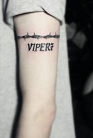 Big, simple, monotonous English word tattoo tattoo