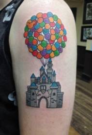 Dvojitá velká paže tetování mužská velká paže na balónky a obrázky na zámku tetování
