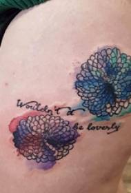 Sastera bunga tatu gadis paha atas gambar tato bunga seni