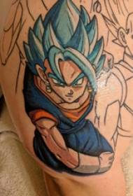 Paha tatu lelaki tatu pada gambar tatu super saiyan berwarna