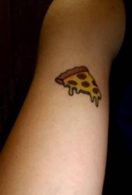 Pizza Tattoo Pattern Bir kızın kolundaki pizza dövmesinin resmi