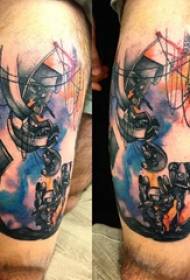 Thigh tattoo male boy thigh on colored robot tattoo picture