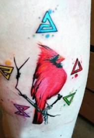 Tatovering fugl dreng lår på trekant og fugl tatovering billede