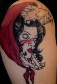 Рисунок татуировки бедра Девушка на бедре нарисованная фигура