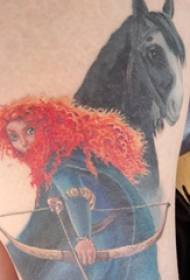 Конь і прыгажосць малюнка татуіроўкі сцягно коней і малюнак татуіроўкі прыгажосці