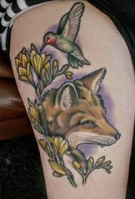 Imibala yebhulukwe lamantombazane e-fox tattoo esithombeni sombala se-fox tattoo