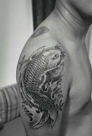 El gran patró de tatuatge de calamar negre és molt maco