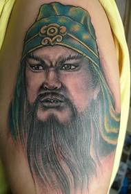 Handsome and charming big-arm color Guan Gong tattoo pictures