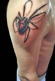 Tatuaje 3d de araña de brazo grande bastante realista