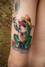 Училиште за жаби со голема рака како шема на тетоважи