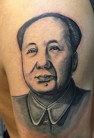 Very unfortunate big arm hair chairman portrait tattoo