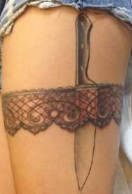 Lace Tattoo Sexy 9 Women's Thigh Lace Leg Ring Tattoo Picture
