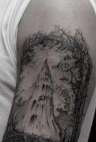 Big handsome classic black and white totem tattoo