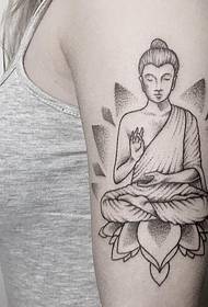 Modello del tatuaggio del tatuaggio della statua del Buddha europeo e americano del grande braccio